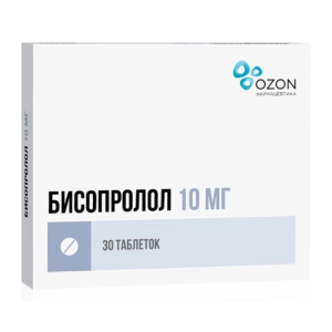 Бисопролол таблетки покрытые плёночной оболочкой 10мг №30