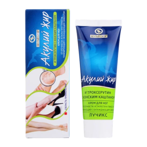 Акулий жир и троксерутин с конским каштаном крем для ног туба 75мл