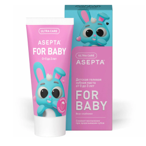 Асепта baby Клубника детская гелевая зубная паста от 0 до 3 лет туба 50мл