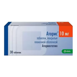 Аторис таблетки покрытые плёночной оболочкой 10мг №30