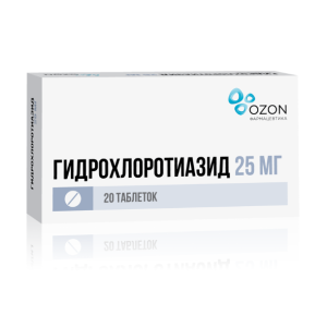 Гидрохлоротиазид таблетки 25мг №20
