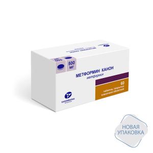 Метформин Канон таблетки покрытые пленочной оболочкой 500мг №60