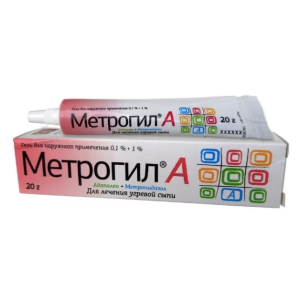 Метрогил А гель для наружного применения 0,1%+1% туба 20г 