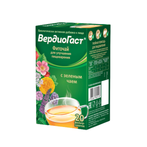 ВердиоГаст фиточай для улучшения пищеварения с зеленым чаем фильтр-пакеты 1,5г №20