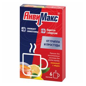 АнвиМакс порошок для приготовления раствора для приёма внутрь лимонный с мёдом пакетики 5г №6