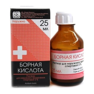 Борная кислота раствор для местного применения спиртовой 3% флакон 25мл