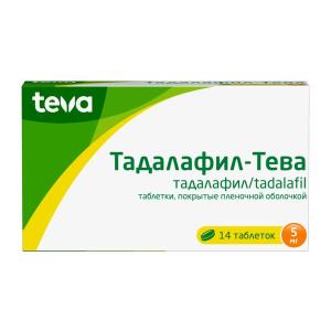 Тадалафил-Тева таблетки покрытые плёночной оболочкой 5мг №14