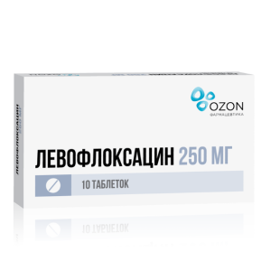 Левофлоксацин таблетки покрытые плёночной оболочкой 250мг №10