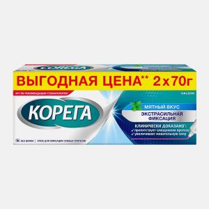 Корега нейтральный вкус Экстра сильная фиксация крем для фиксации зубных протезов туба 2х70г
