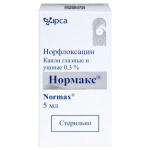 Нормакс глазные и ушные капли 0,3% флакон-капельницы 5мл