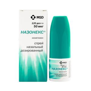 Назонекс спрей назальный дозированный 50мкг/доза флакон 18г /120 доз/