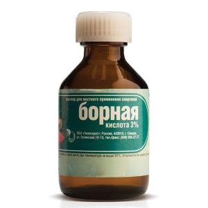 Борная кислота раствор для местного применения спиртовой 3% флакон 25мл 