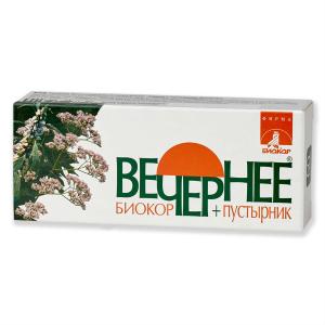 Вечернее+пустырник Биокор драже массой 0,16г №60