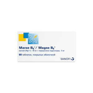 Магне B6 таблетки покрытые плёночной оболочкой 48мг+5мг №60