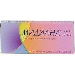 Мидиана таблетки покрытые плёночной оболочкой 3мг+0,03мг №21