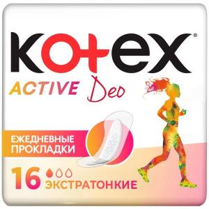 Котекс Active Deo прокладки ежедневные экстратонкие №16