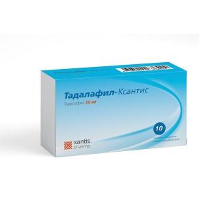 Тадалафил-Ксантис таблетки покрытые плёночной оболочкой 20мг №10 