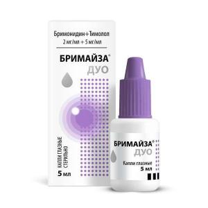 Бримайза Дуо капли глазные 2мг/мл+5мг/мл флакон-капельница 5мл 