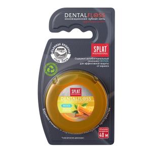 Splat professional DentalFloss зубная нить объемная вощеная с ароматом апельсина и корицы 40м