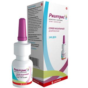 Риалтрис спрей назальный дозированный 25мкг+600мкг/доза флакон 240доз