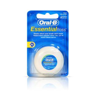 Oral-B Essential floss вощеная зубная нить мятная 50м