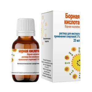 Борная кислота раствор для местного применения спиртовой 3% 25мл