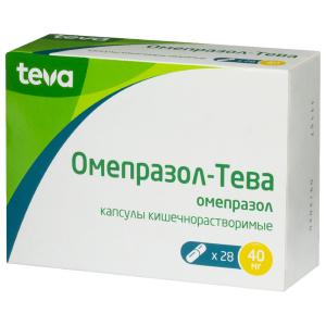 Омепразол-Тева капсулы кишечнорастворимые 40мг №28