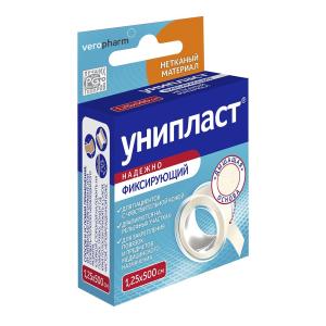 Унипласт лейкопластырь фиксирующий на нетканой основе 1,25х500см №1