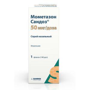 Мометазон сандоз спрей назальный 50мкг/доза флакон 140доз