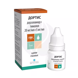 Дортис капли глазные 20мг/мл+5мг/мл флакон-капельница 5мл
