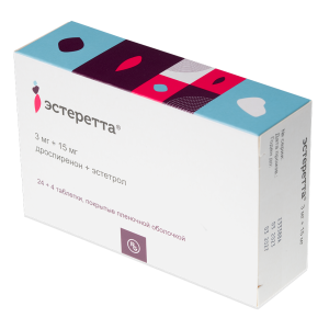 Эстеретта таблетки покрытые плёночной оболочкой 3мг+15мг №28