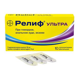 Релиф Ультра суппозитории ректальные №10