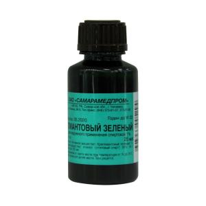 Бриллиантовый зеленый раствор для наружного применения спиртовой 1% флакон пэт 25мл 