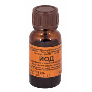Йод раствор для наружного применения спиртовой 5% с кистью 10мл